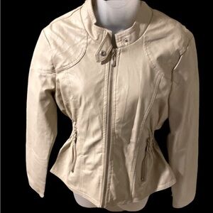 Laura Lane faux leather jacket. Size L. Perfect with jeans and a tee for fall!